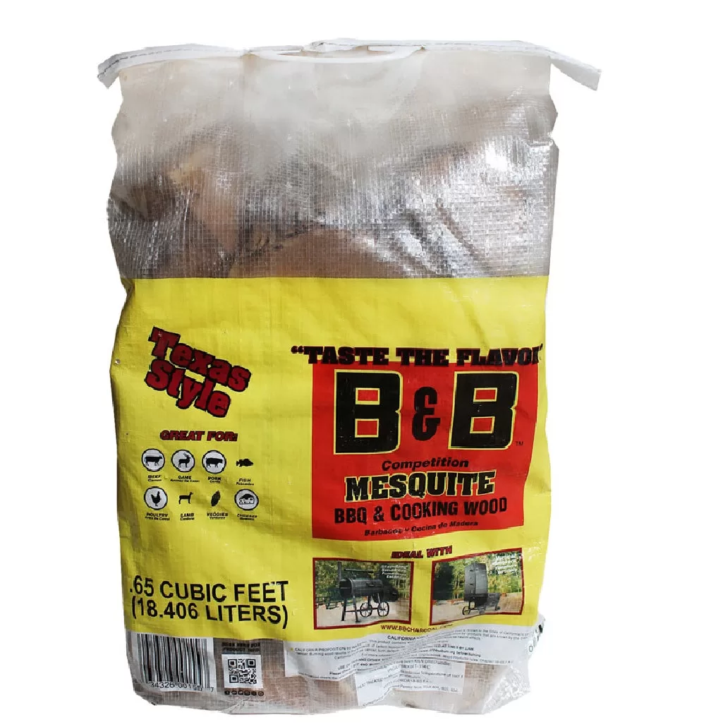 B&B Charcoal 00155 All Natural Mesquite Cooking Logs Grilling and Smoking