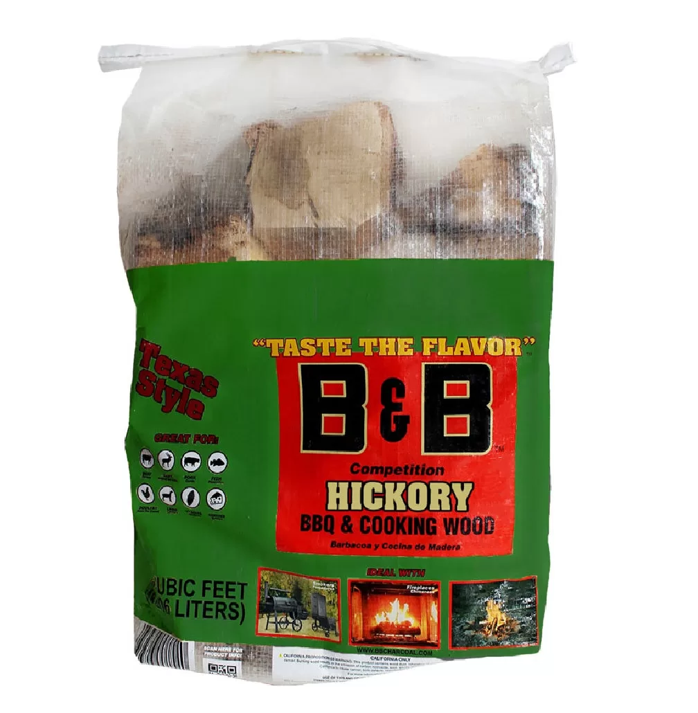 B&B Charcoal 00202 All Natural Hickory Cooking Logs BBQ and Smoking