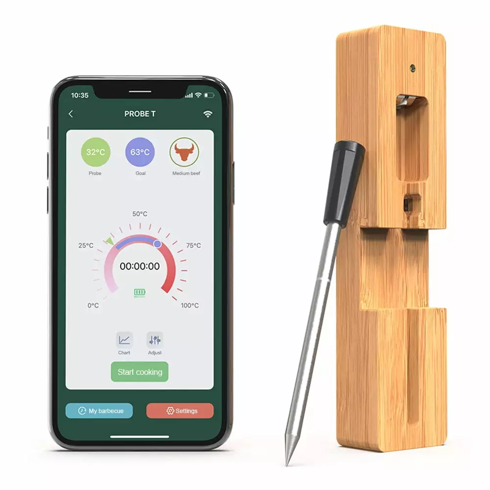 Andoer Intelligent Wireless Meat Probe Quick Charge and Waterproof Design BBQ Kitchen Cooking Owsoo