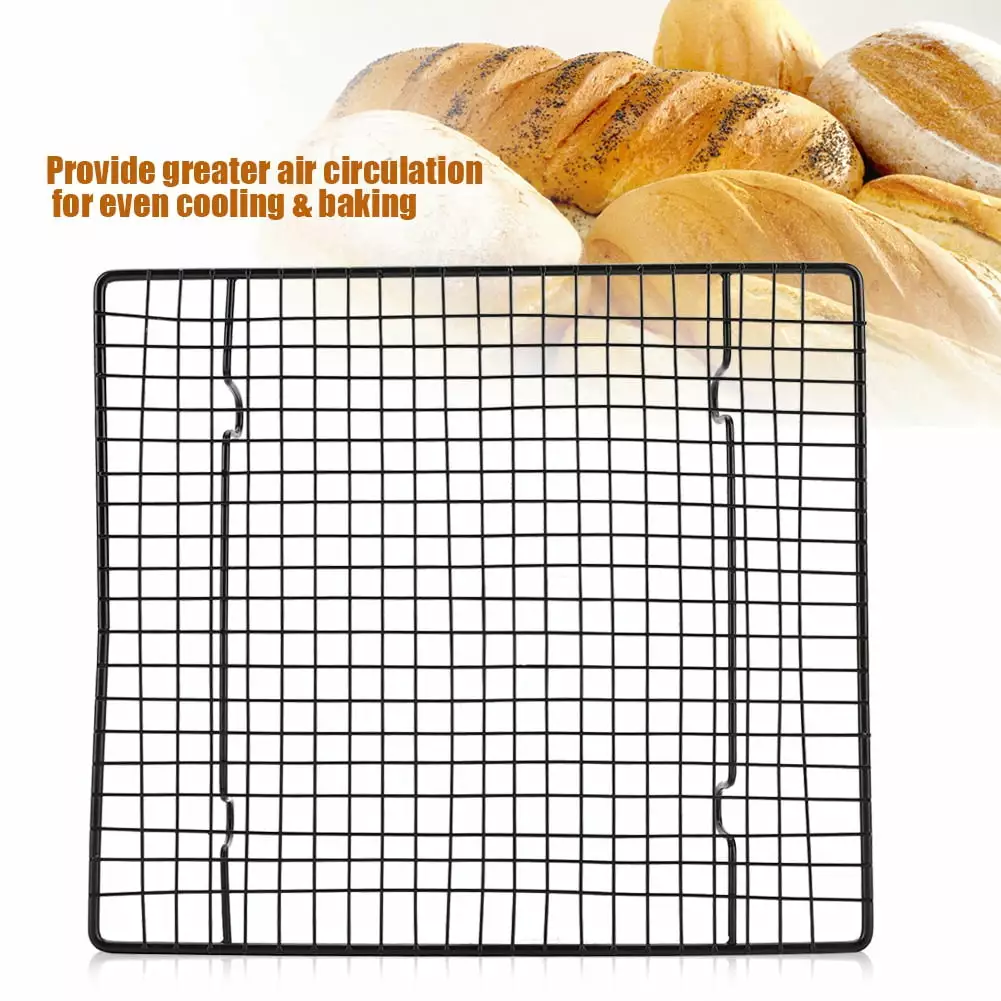Stainless Steel Cooling and Baking Rack Nonstick Cooking Grill Tray Biscuit Cake Bread 26x23x2.5cm Ccdes