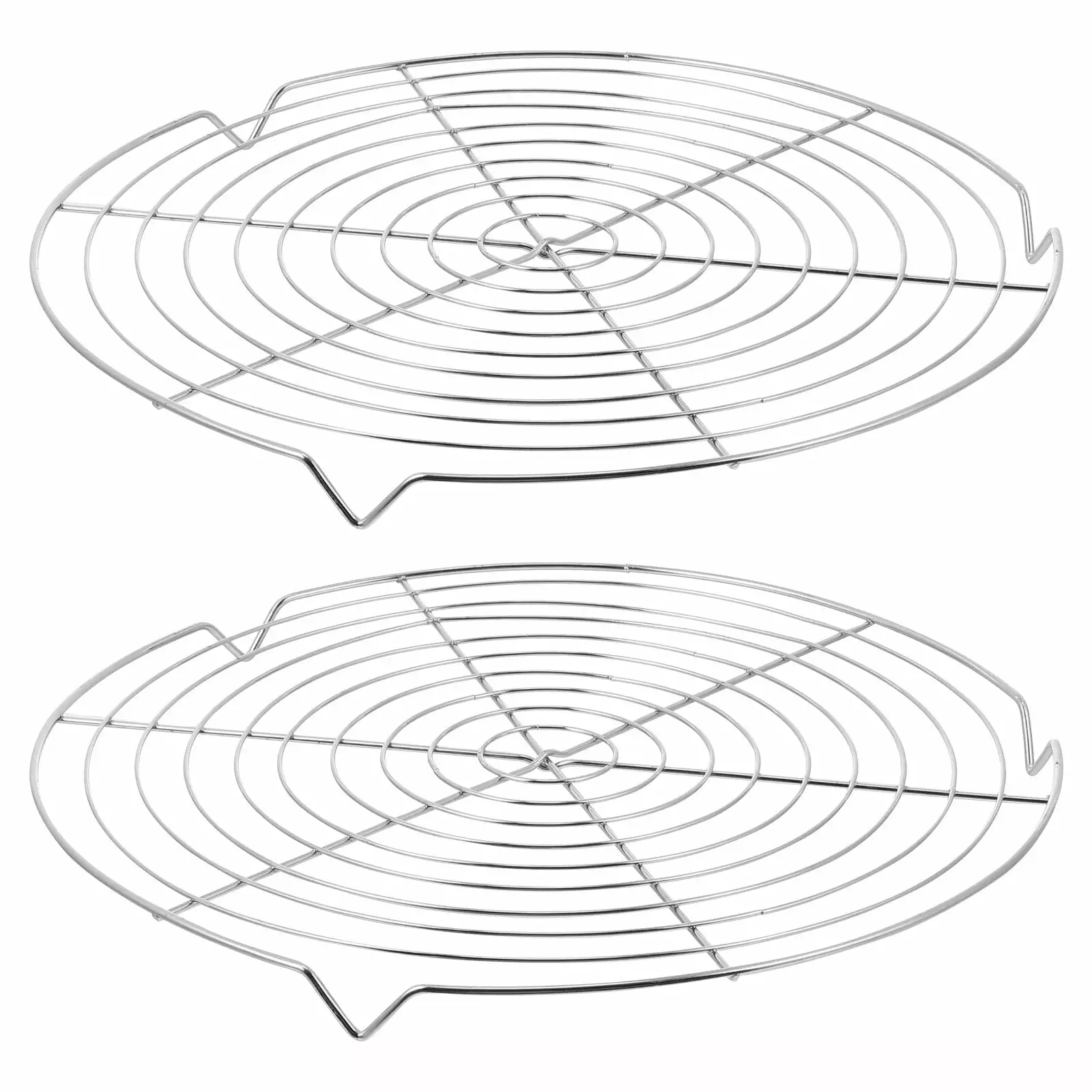 2 Pcs Cooling Rack Charcoal Grills Baking Tools Round Tray Bread Drying Cake Kitchen Onaparter