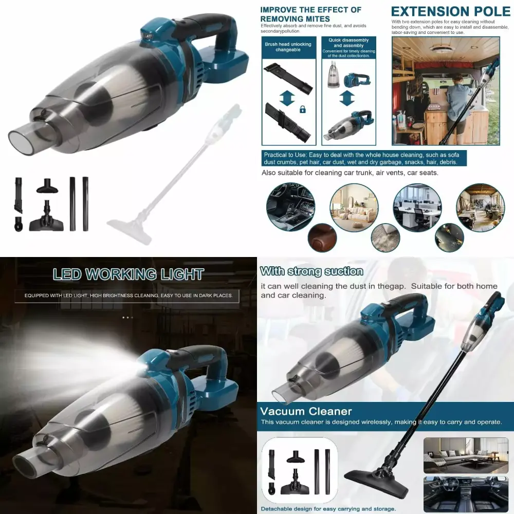 Cordless Car Vacuum Cleaner Dual Function Wireless Vacuum & Air Blower 10KPa Suction Rechargeable