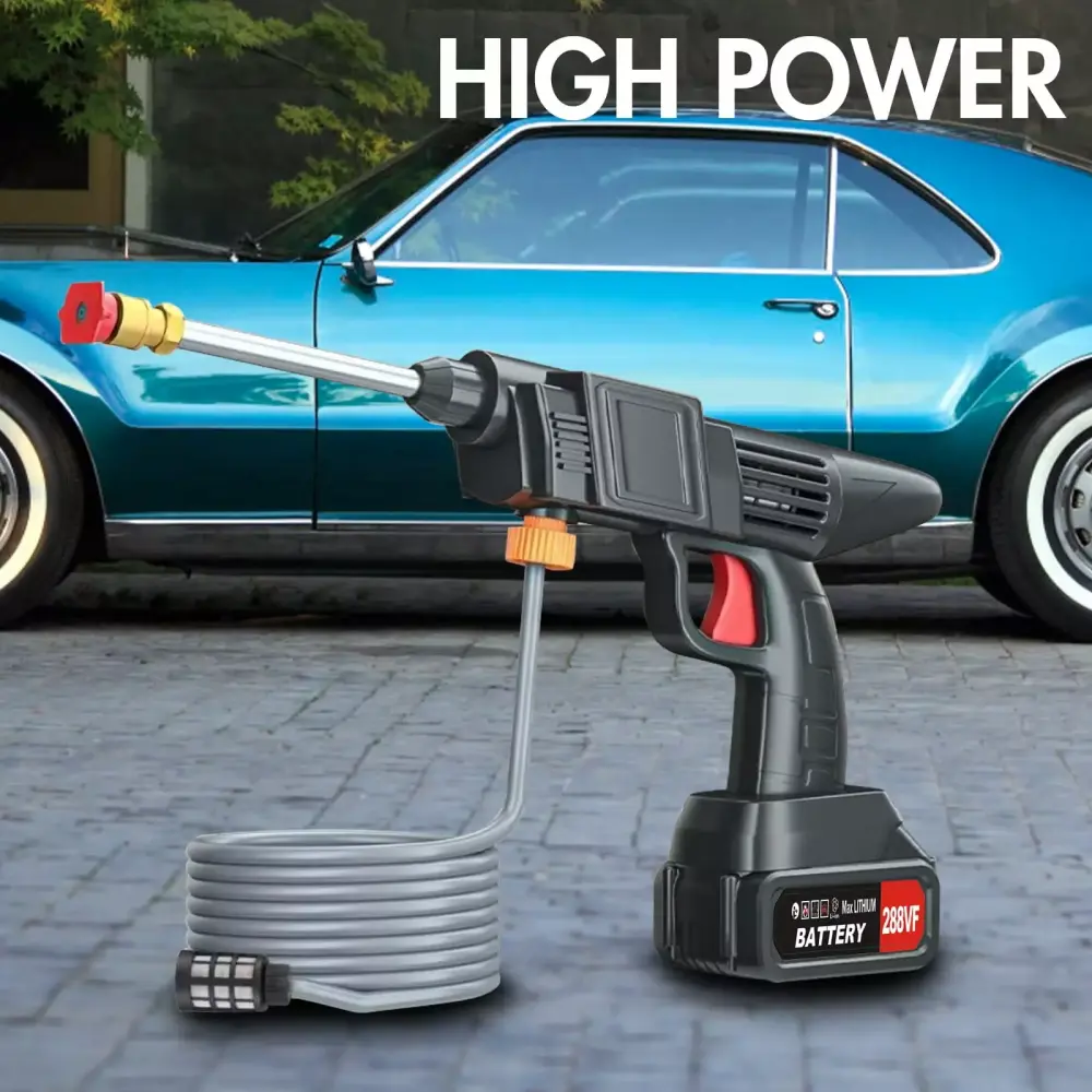 288VF Cordless High Pressure Water Spray Car Wash Gun 2 Batteries and 5M Pipe Travel-friendly Cleaning Machine 2