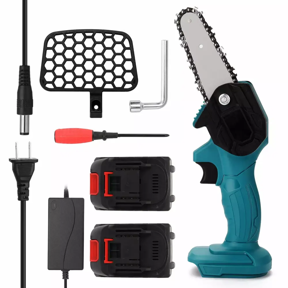 Kiboule Mini Saw Cordless 4 Inch Power Chainsaws Battery Operated 21 Volt 2Ah Lithium-Ion Handheld Small Chainsaw Wood Cut...