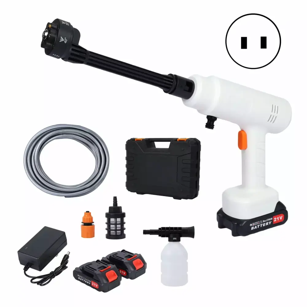 180W Travel-friendly Cordless Electric Pressure Washer 6--1 Adjustable Nozzle Fence Car Floor Watering