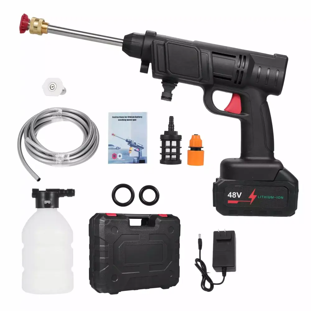 21V Cordless Car Wash Sprinkler 5m Hose - Portable Pressure Washer Car Fence Floor Cleaning Us