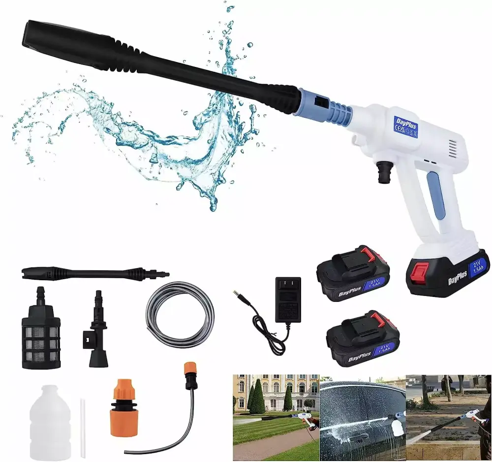 21V Cordless Pressure Washer 1.3Ah Battery and 6--1 Nozzle Outdoor Wall Floor Window Cleaning Travel-friendly 1