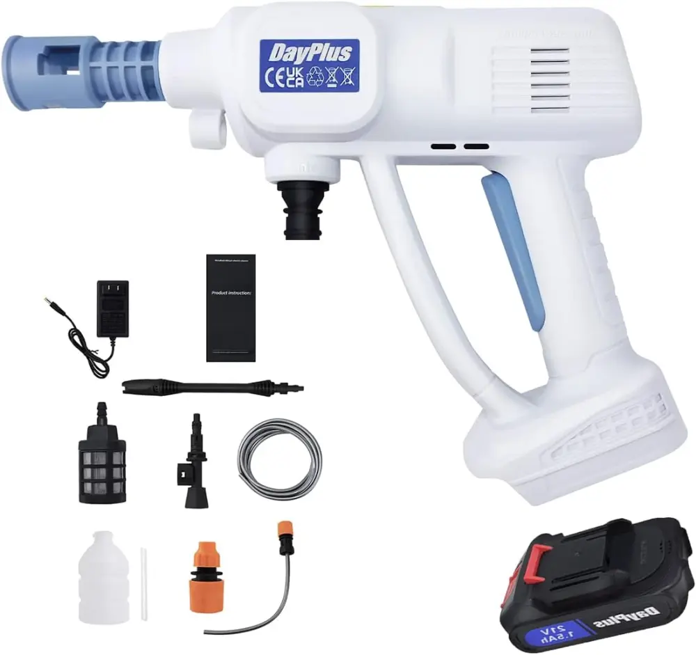 21V Cordless Pressure Washer 1.5Ah Battery 6--1 Nozzle and 20FT Hose Car Washing Patio Cleaning 1