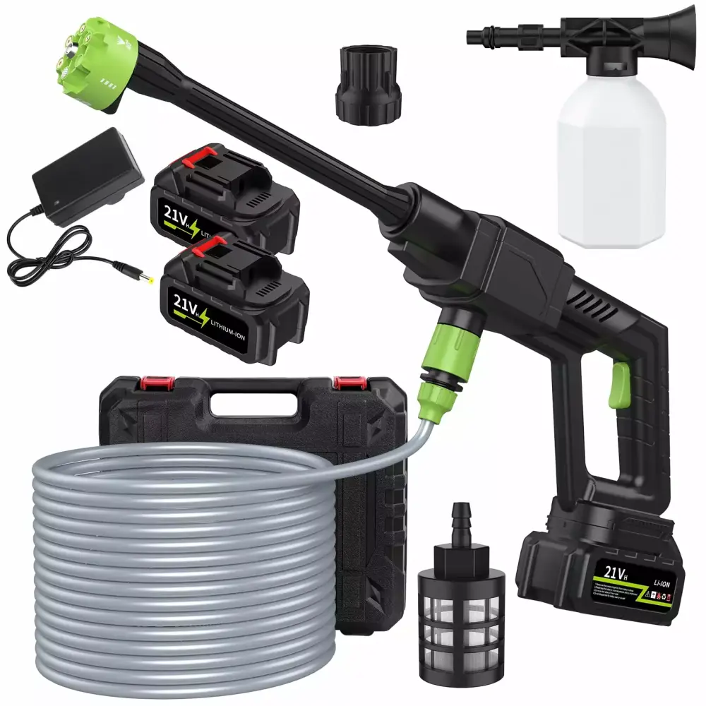 Celestial Cordless Electric Pressure Washer 500PSI 6--1 Nozzles Travel Cleaning