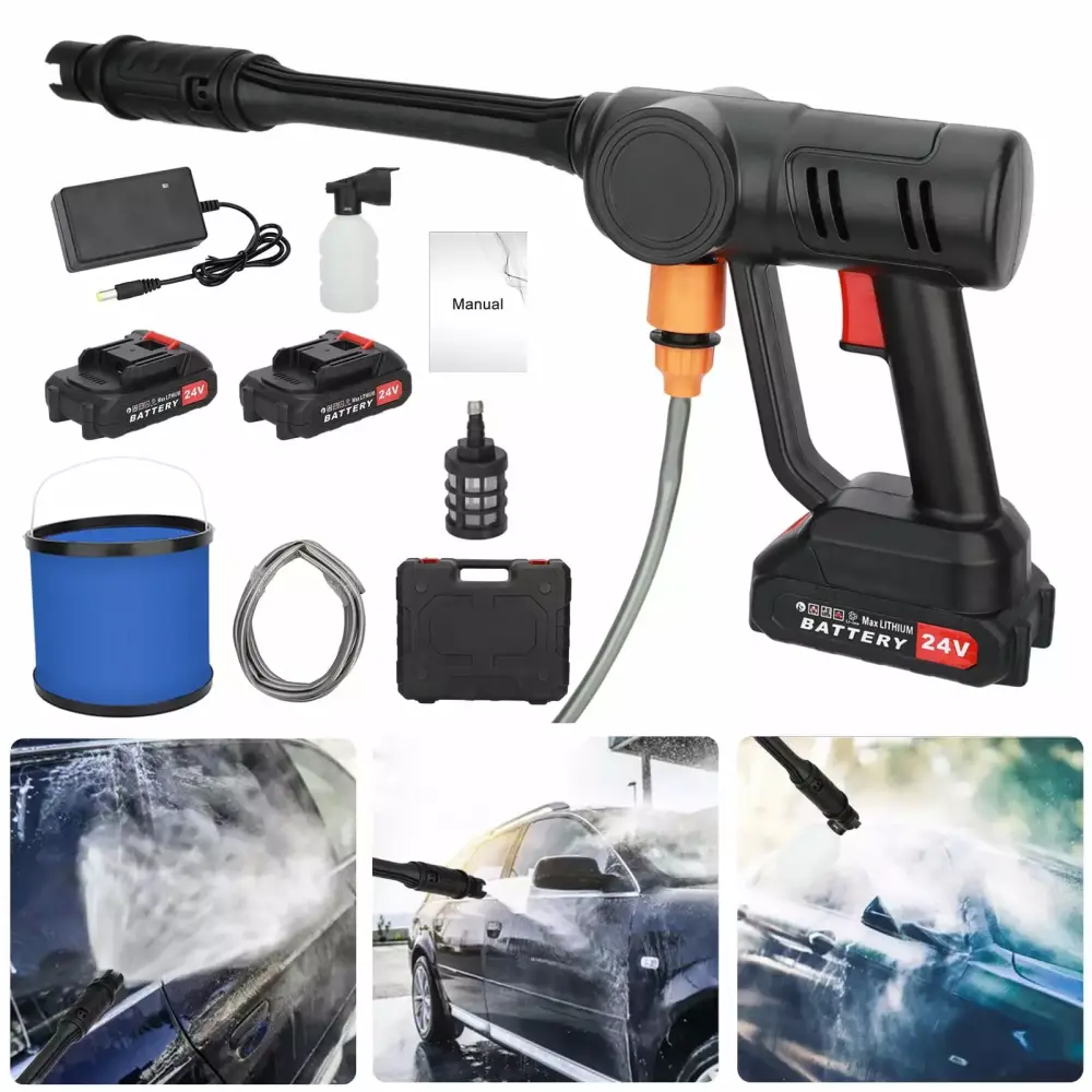 Splendid Cordless Car Washer Adjustable Nozzle 2 Batteries 1 Charger 180W High-Pressure Jet Water Cleaner Us