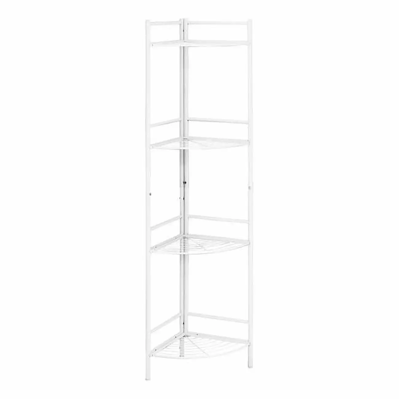 White Metal Corner Etagere Bookcase 18.5 x 13.5 x 57.75 Inches Living Room Bedroom HomeRoots