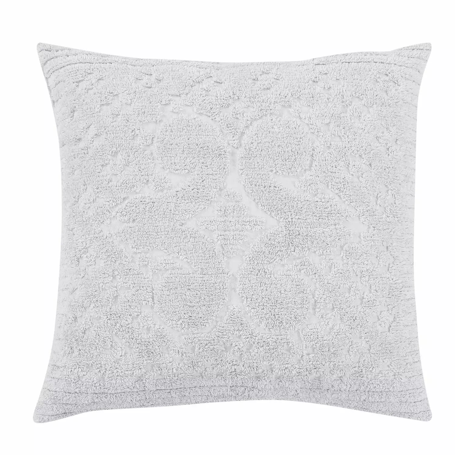 Better Trends Ashton Medallion Design 100% Cotton Bedspread Euro Sham White Adult Bedding Set
