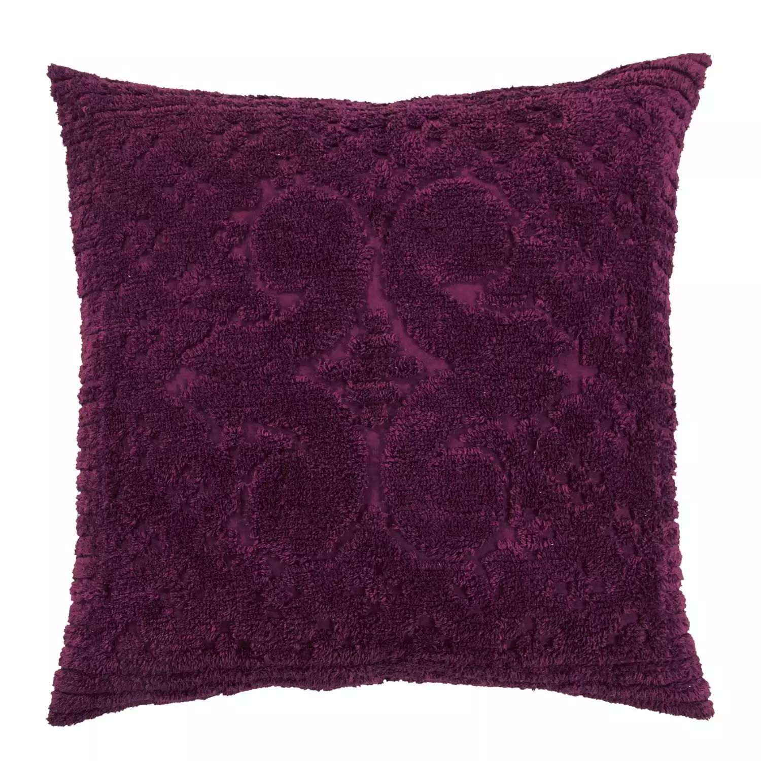 Better Trends Ashton Medallion Design 100% Cotton Bedspread Euro Sham Plum Adult Bedding Set