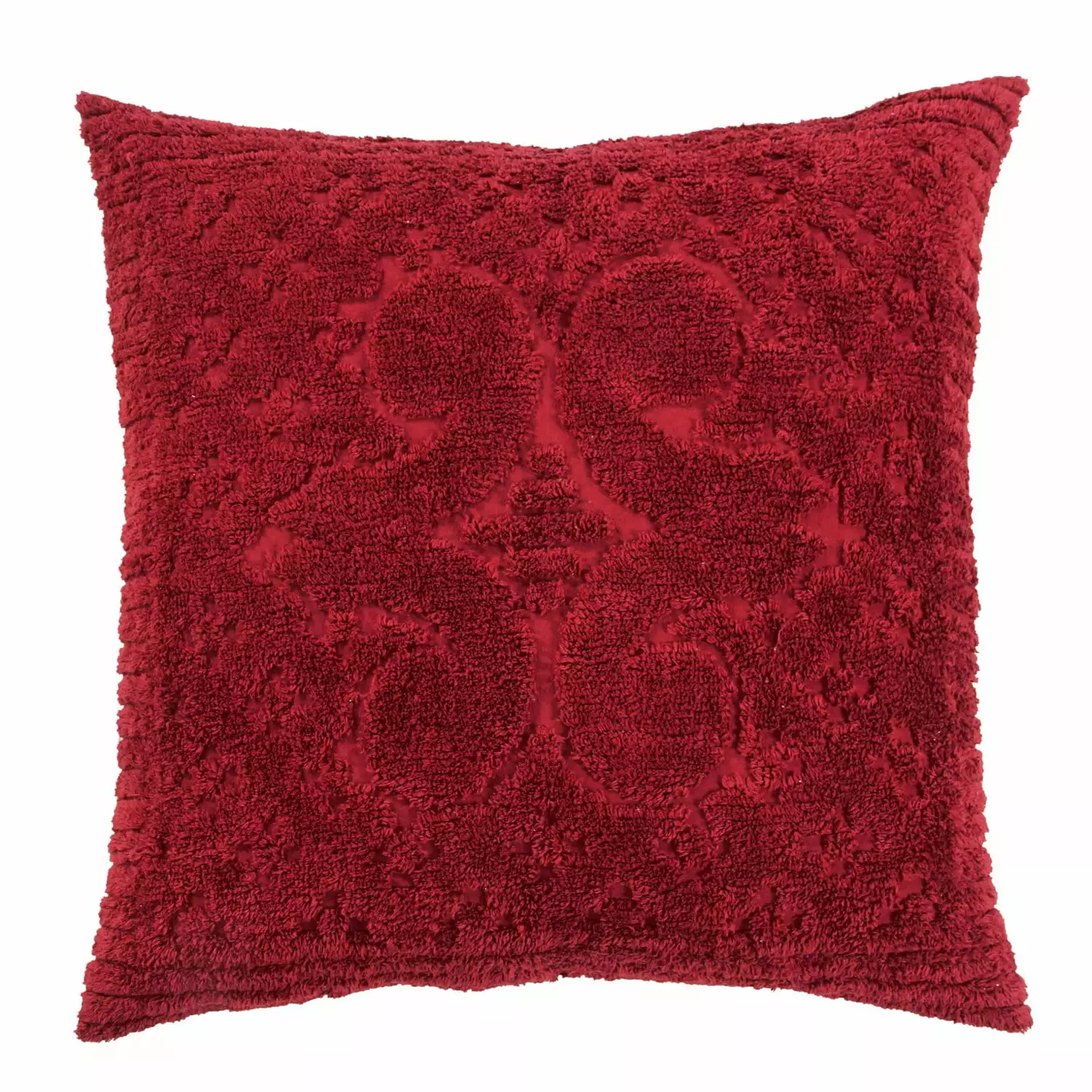 Better Trends Ashton Medallion Design 100% Cotton Bedspread Euro Sham Burgundy Adult Bedding Set