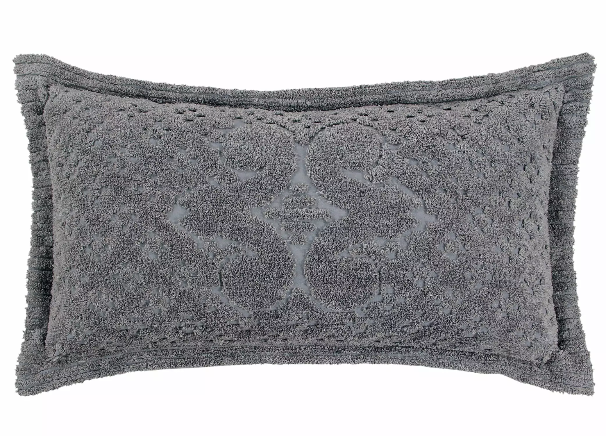 Better Trends Ashton Medallion Design 100% Cotton Bedspread Sham Set Gray Adults