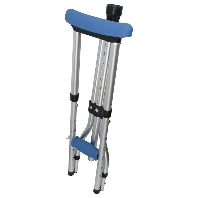 Carex Blue Folding Crutches Aluminum Plastic 59 Inches Height 8 Inches Length