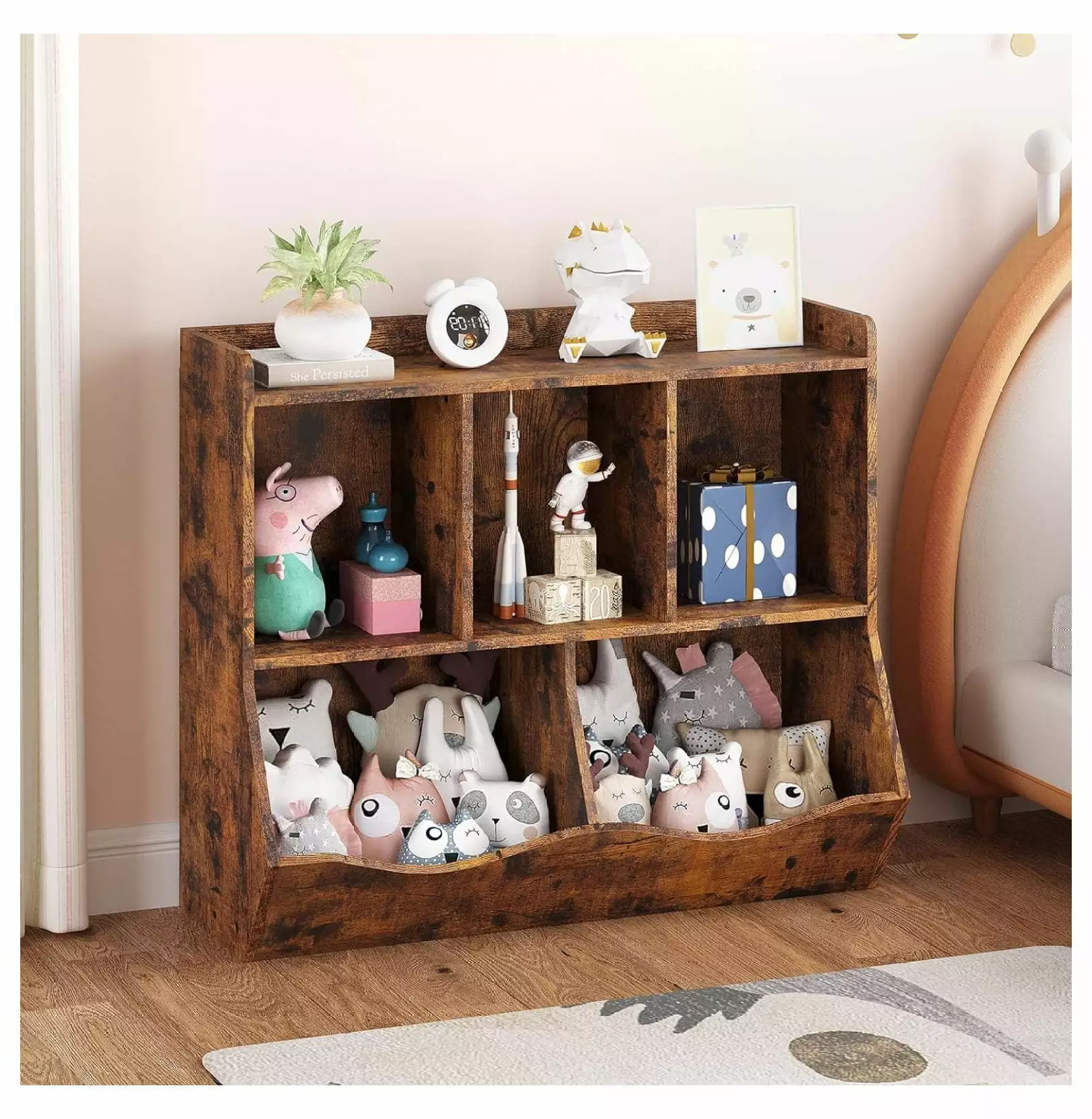 Drevy Kids Bookshelf and Bookcase Toy Storage Multi Shelf Cubby Arranger Cabinet Boys Girls Children Playroom Hallway Kind...