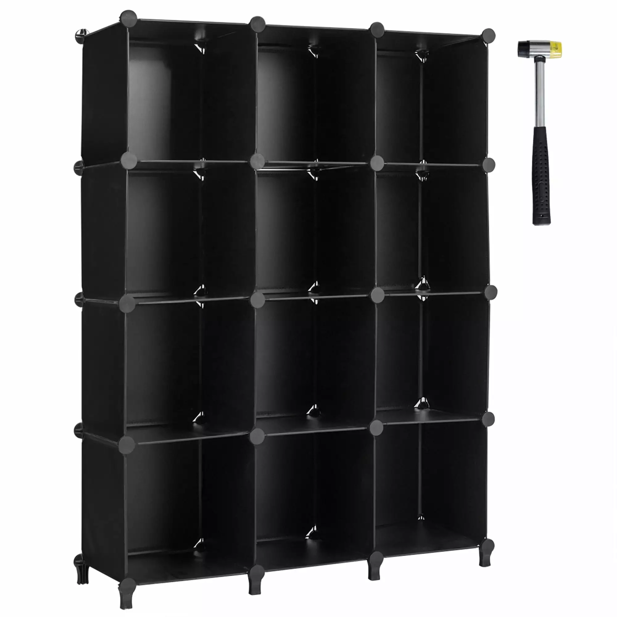 Gymax 12 Cube Storage Organizer Plastic Units Steel Frame