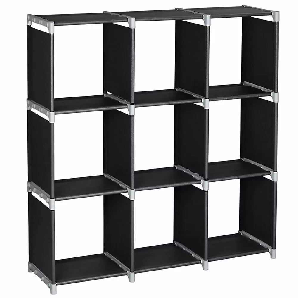 GZXS 9 Cube Storage Shelf Multifunctional Shoes Arranger DIY 3 Tiers Storage Shelf Cube Rack Sundries Book Clothes Closet