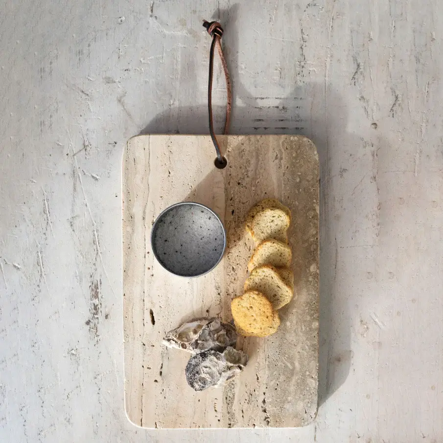 Travertine Cheese/Cutting Board - Dishwasher Safe