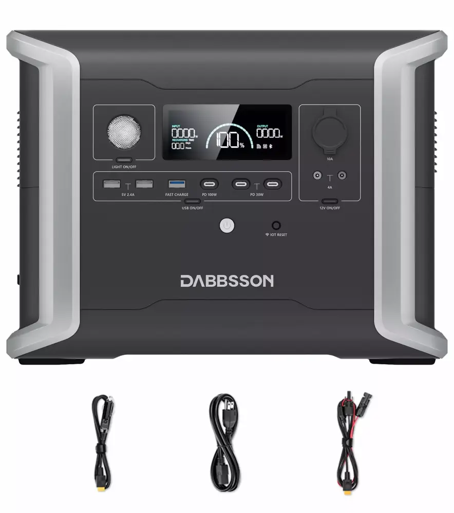 DABBSSON DBS1300 1330Wh LiFePO4 Power Station 1200W EV Semi-Solid Battery Travel Camping