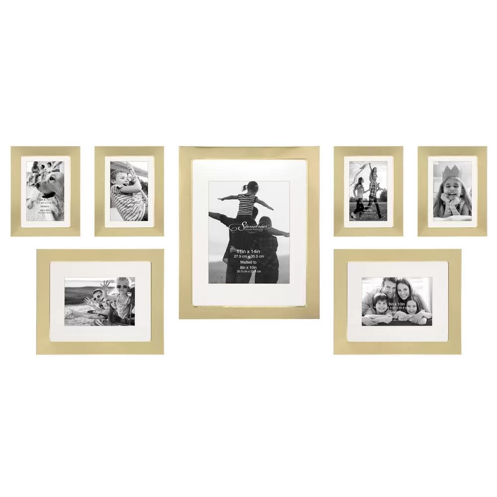 Stonebriar Collection Decorative Stamped Gold Picture Frame Set 7 Elegant Home Décor