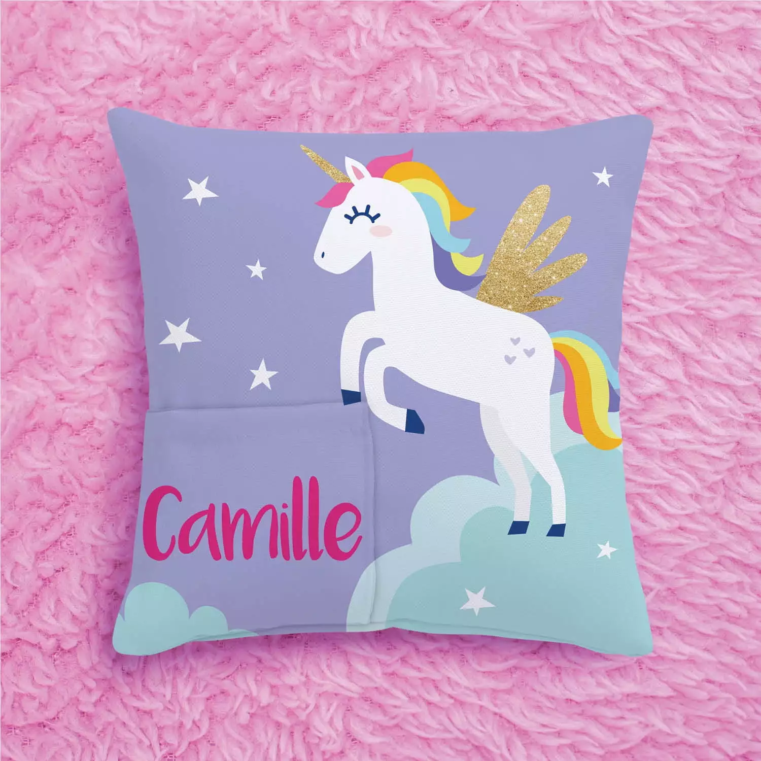 Unicorn Personalized Tooth Fairy Pillow Magical Kids Gift Personalized Planet