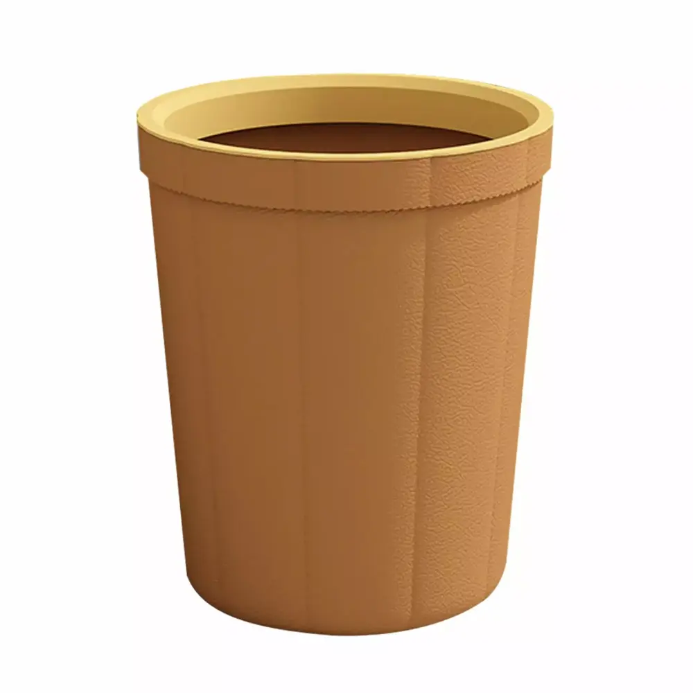 Leather Pattern Large Capacity Garbage Can Home Office Kitchen Bathroom One