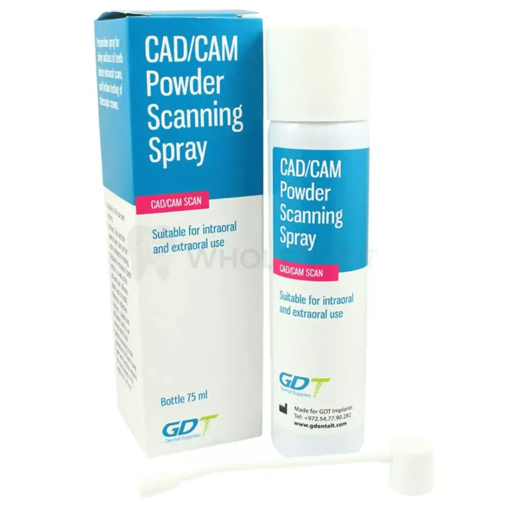 GDT Supplies CAD/CAM Powder Scanning Spray 75ml Matting Agent Dental Imprints GDT Dental Supplies