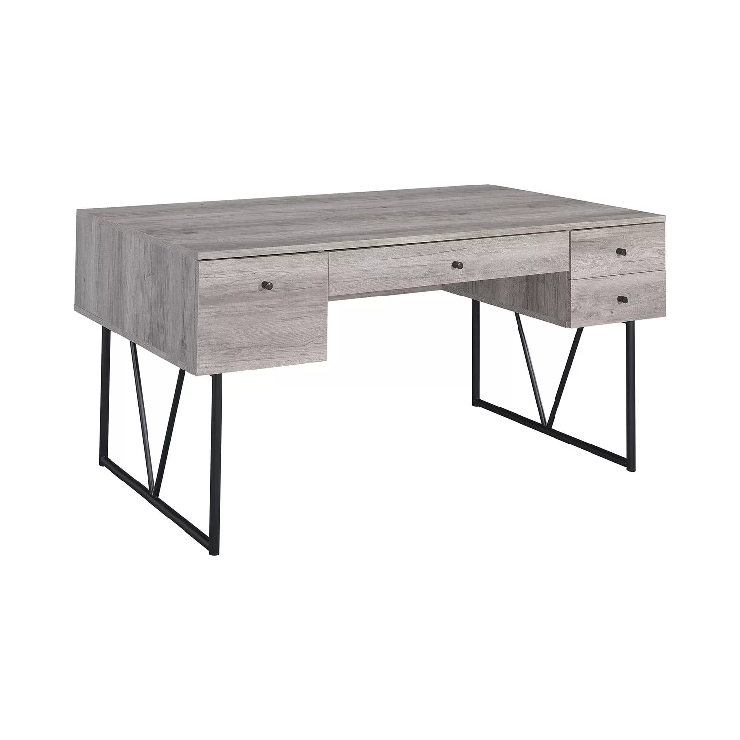 Coaster Home Furniture 4 Drawer Writing Desk Grey Driftwood Finish Office Desk