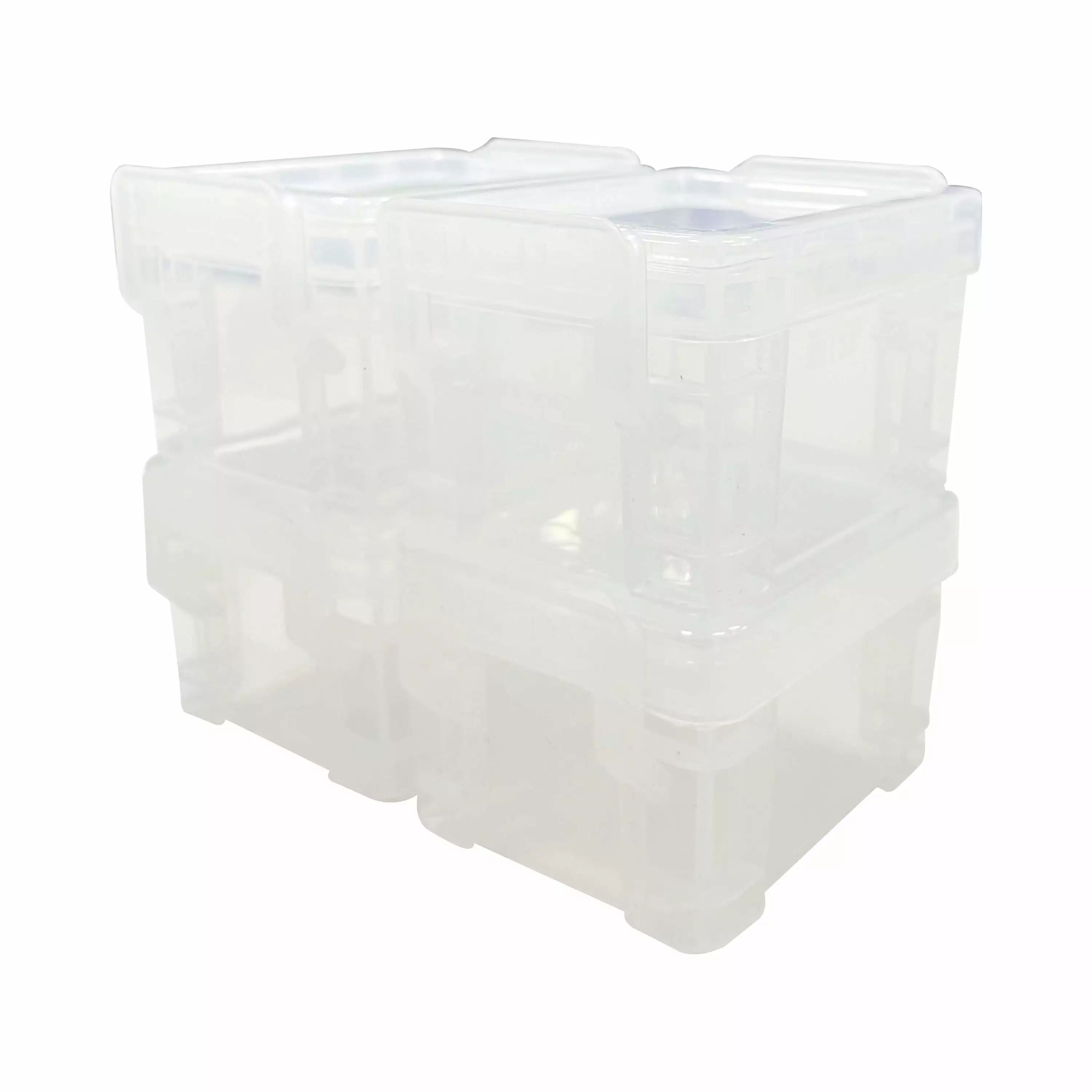 Pen+Gear Plastic Pixie Clear Storage Box Desktop Arranger 4 per Pack Pen Gear