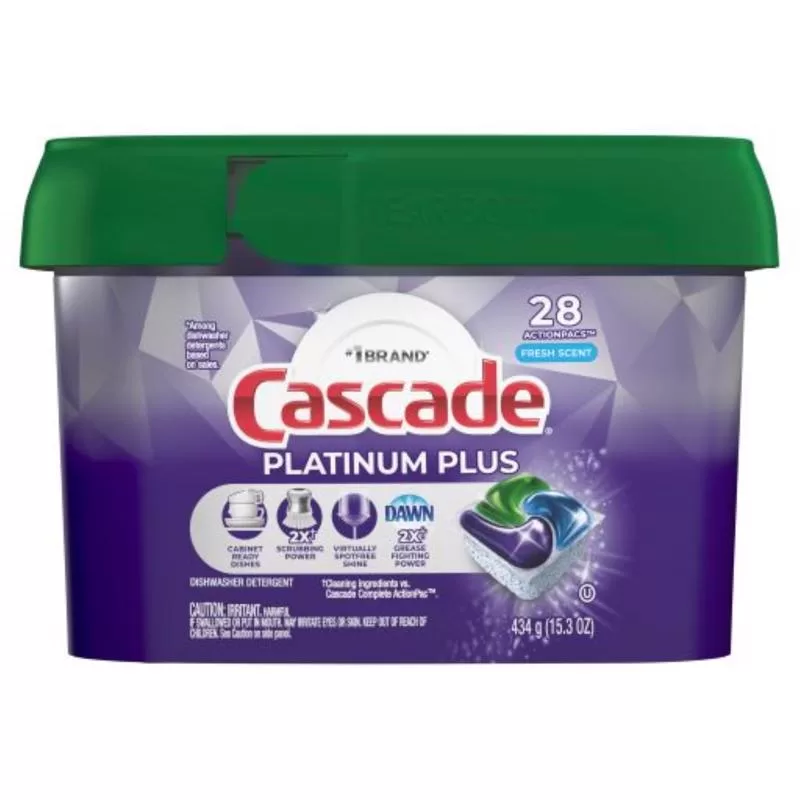 Cascade Platinum Plus Dishwasher Detergent 15.3 Ounce Powerful Cleaning Pods