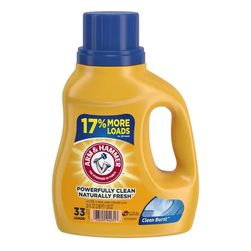 Arm & Hammer Clean Burst Scent Laundry Detergent Liquid 1 qt Pack 8