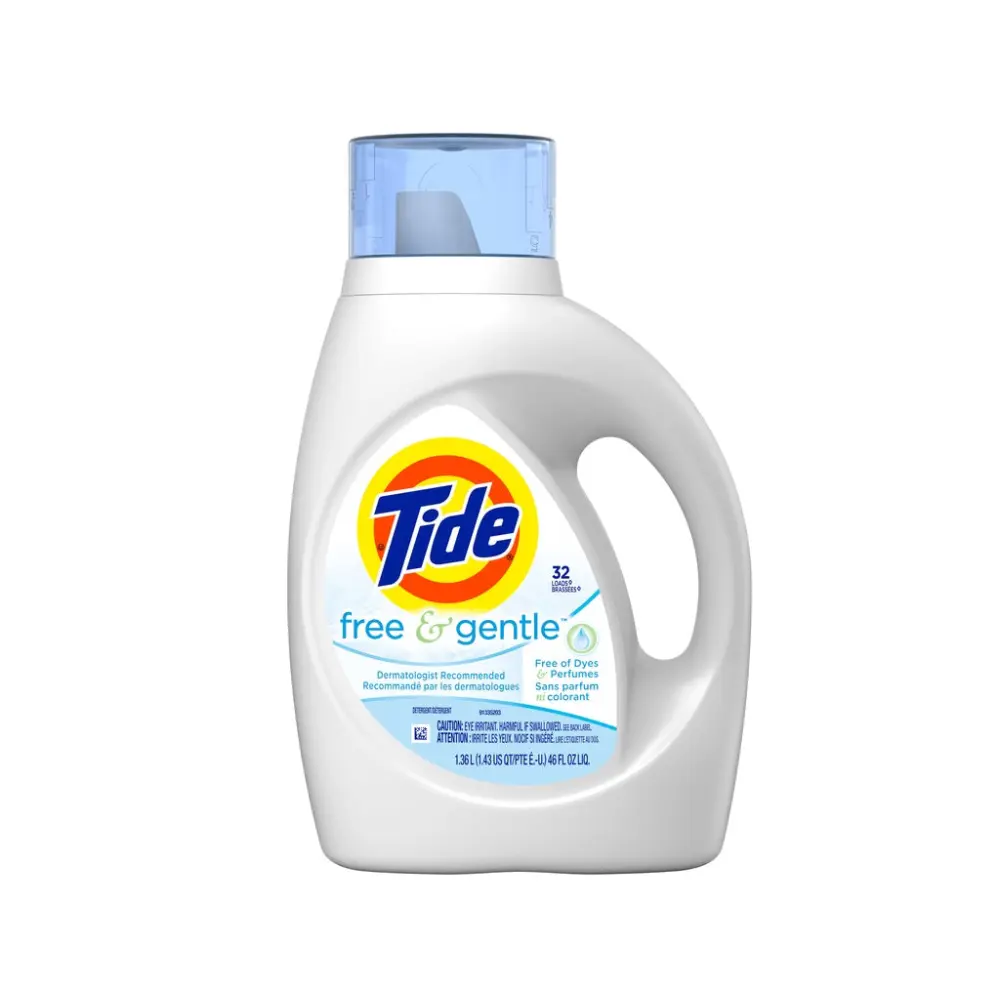 Tide 04182 Free & Gentle Liquid Laundry Detergent 46 Oz Hypoallergenic
