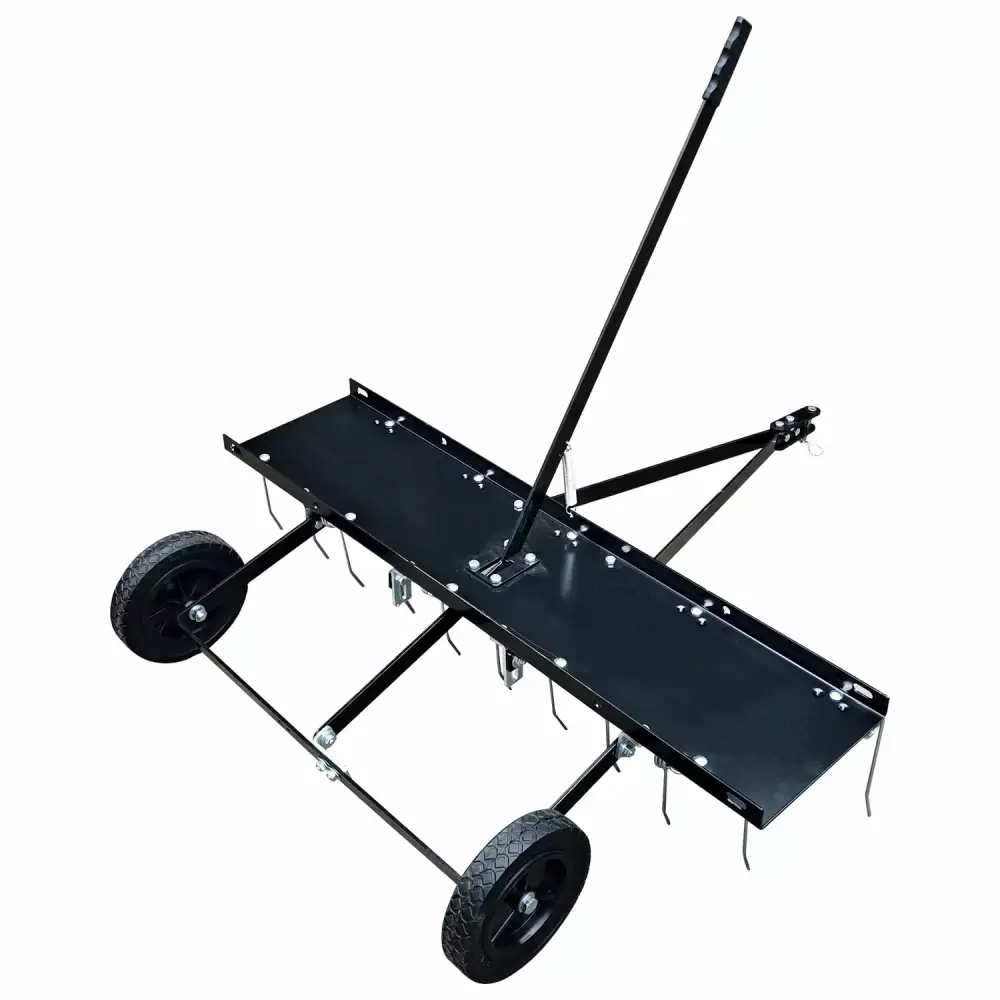 40 inch Lawn Dethatcher Pull Behind Dethatcher Lawn Care Pull UP Thatch Moss Leaves Steel Tow Behind Dethatcher 20 Tines L...