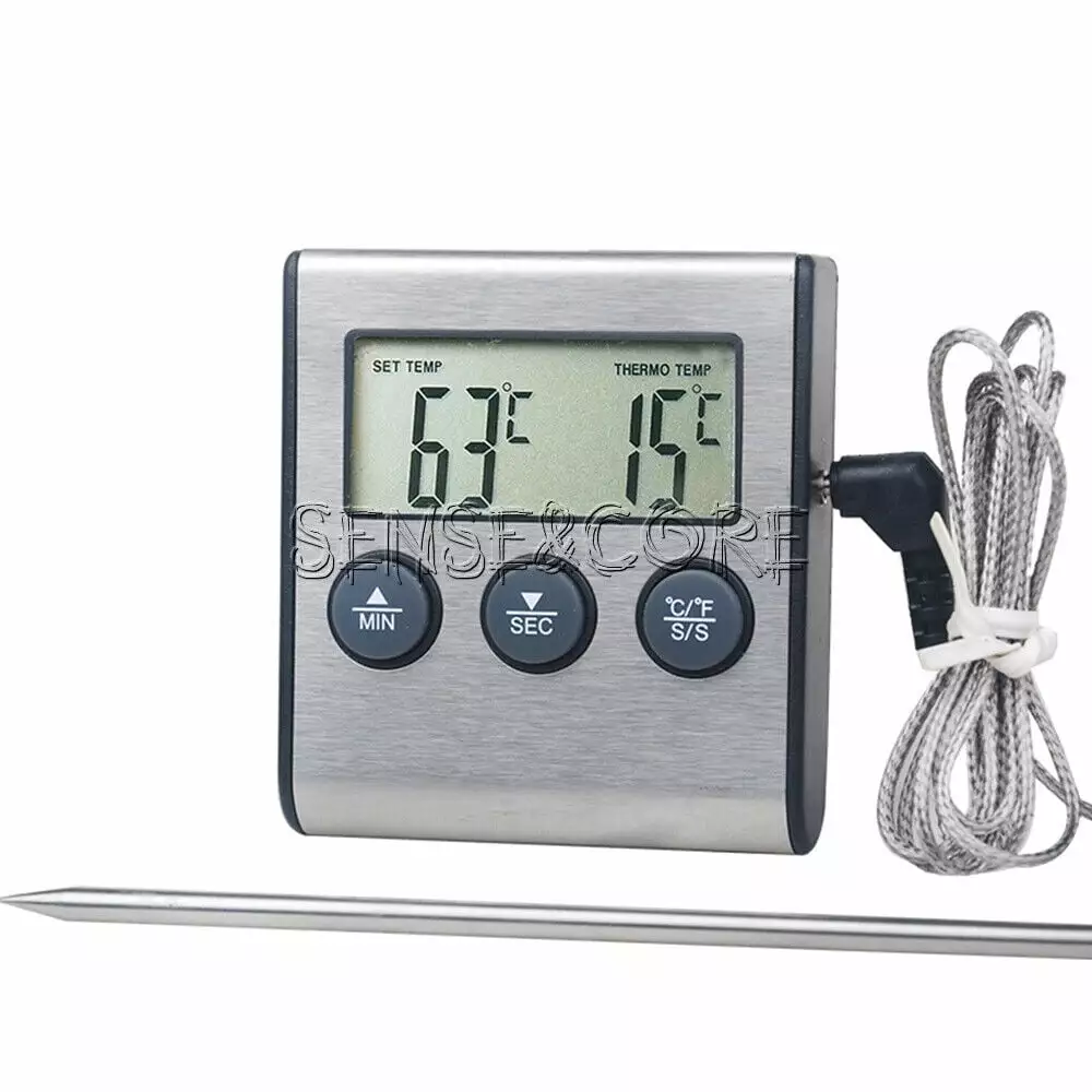 TP700 Probe Cooking Thermometer Timer and Temperature Alarm Oven BBQ Daakro