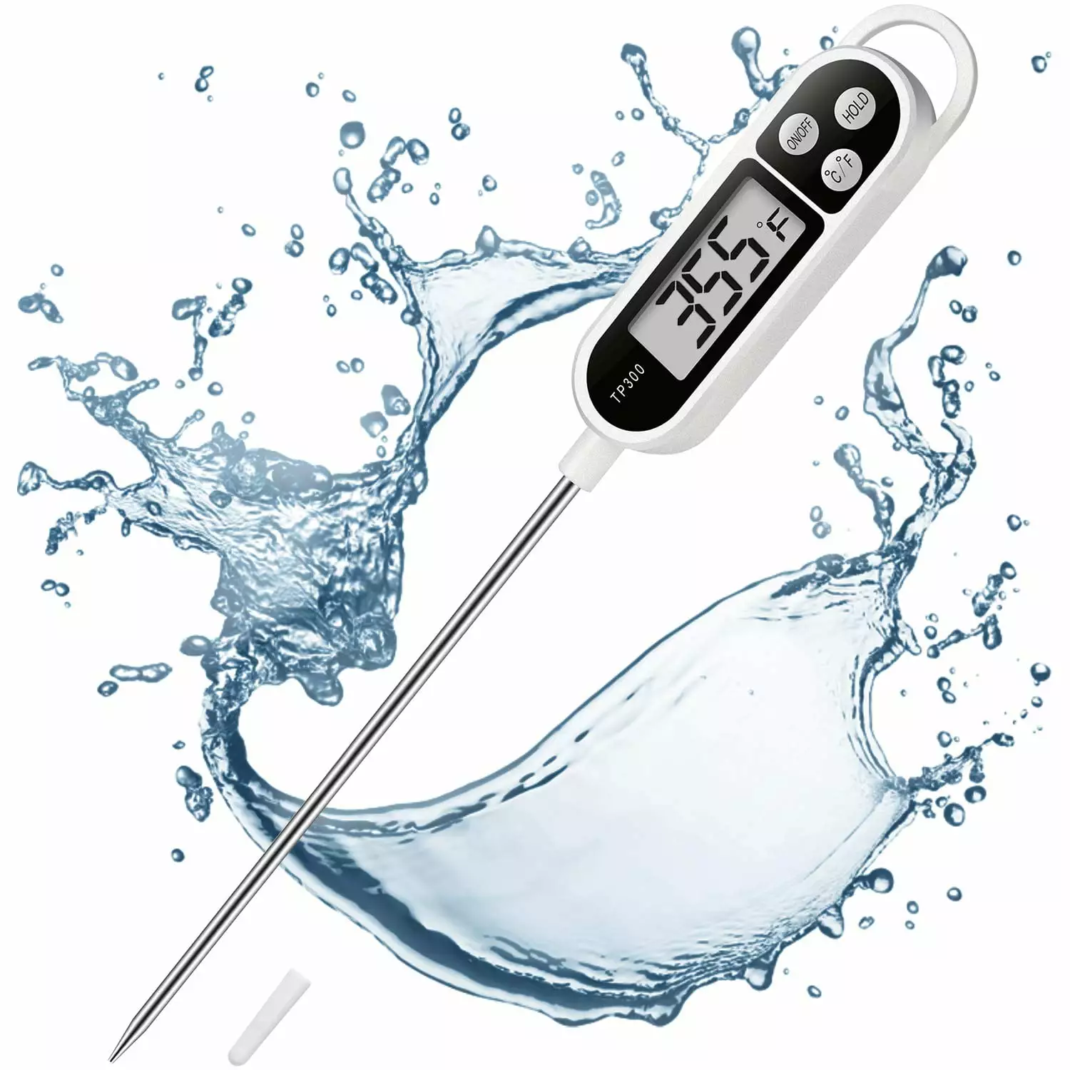 Small Travel-friendly Digital Instant Read Thermometer BBQ Meat Kitchen Food Candy Baby Milk Powder Zocasl