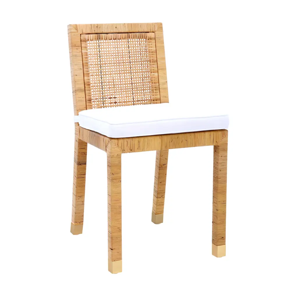 Amara Rattan Performance Fabric Dining Chair - Fits 86" Sofa