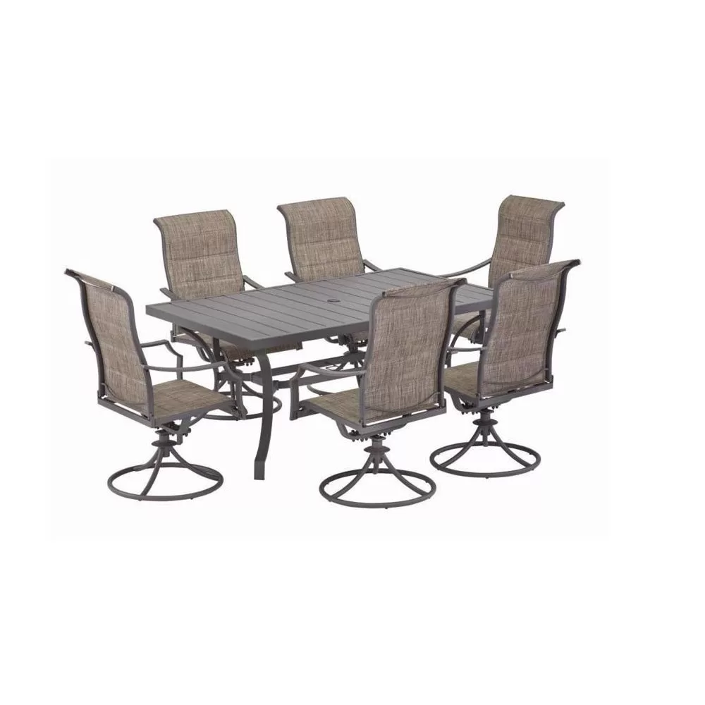 Living Accents ACE22004 Ainsley Swivel and Sling Dining Set Brown Outdoor Comfort