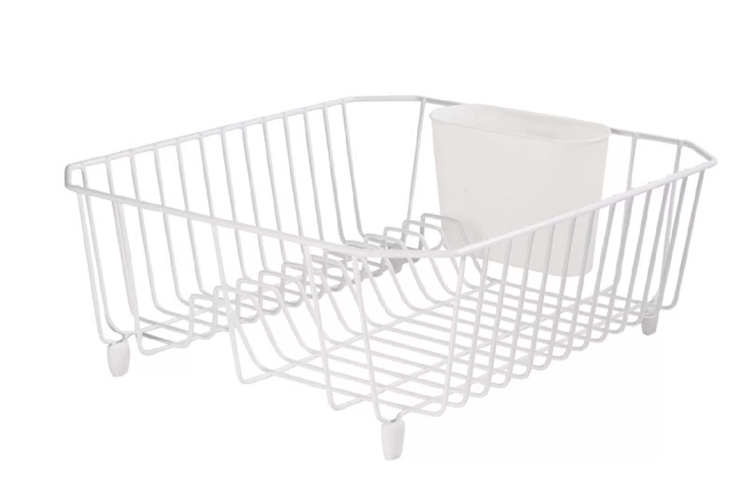 Rubbermaid 2104437 Small White Steel Dish Drainer Compact Spaces
