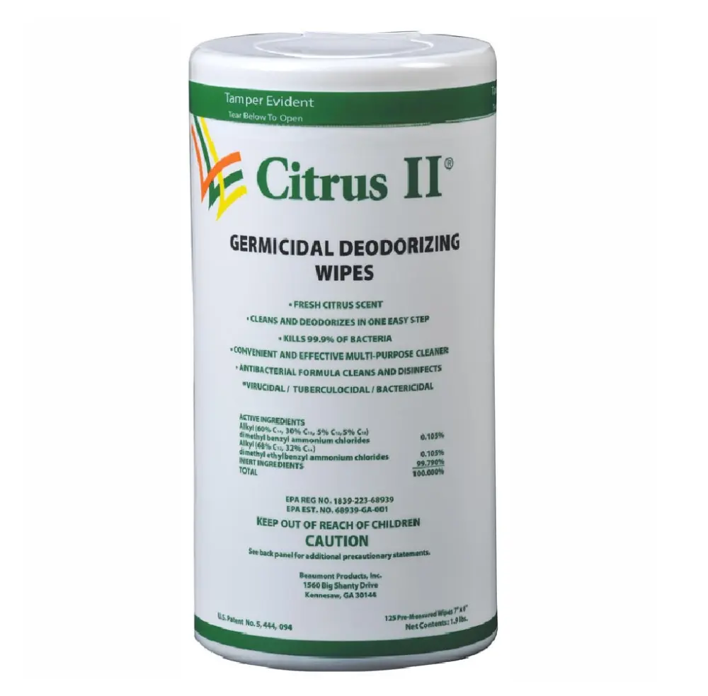 Citrus II 633771985-6PK Germicidal Deodorizing Wipes Disinfectant Wipes