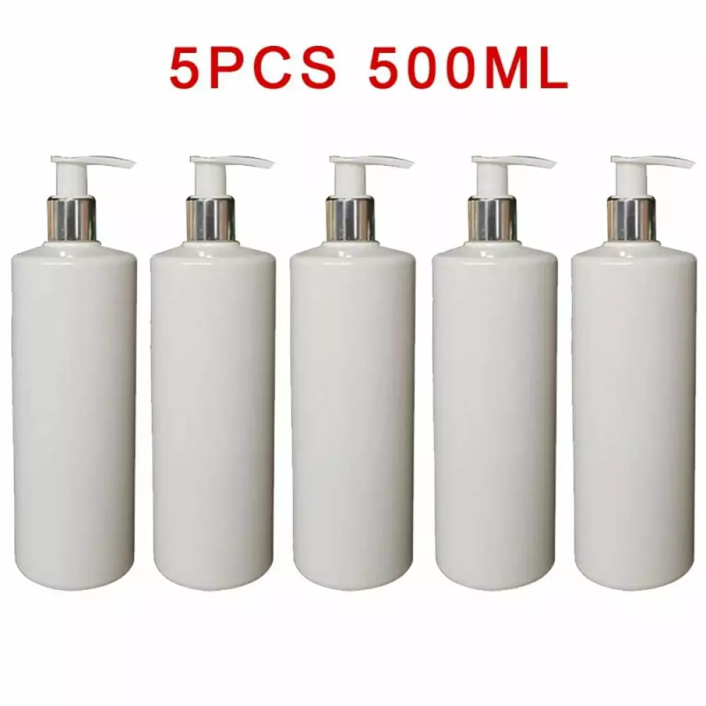 5PC Plastic Lotion Bottles Pump Dispenser 16.9 oz Leak Proof BPA Free Slopehill