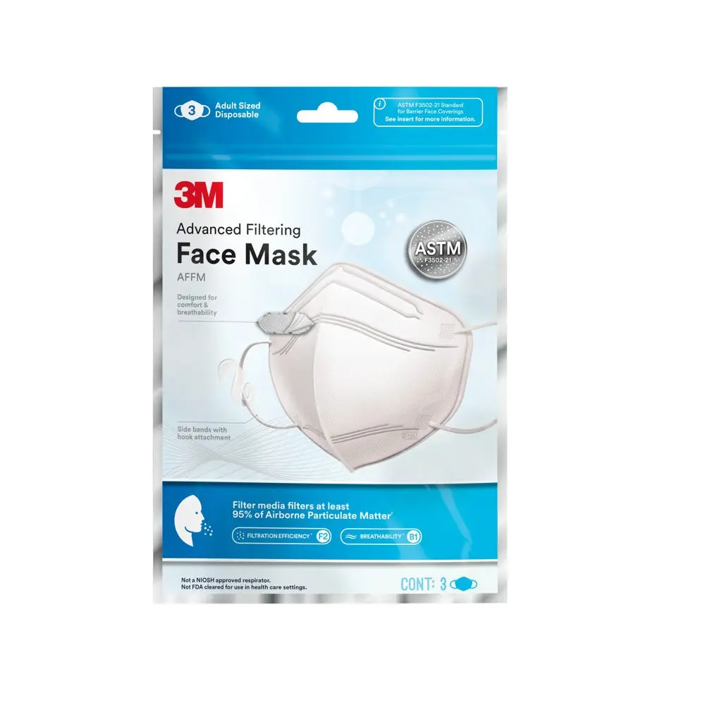 3M AFFM-3 Advanced Filtering Face Mask White Comfortable Breathable Protection