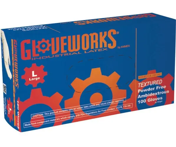 Gloveworks TLF46100 Food Service Gloves Ivory Large Disposable Latex Free Kitchen and Cleaning