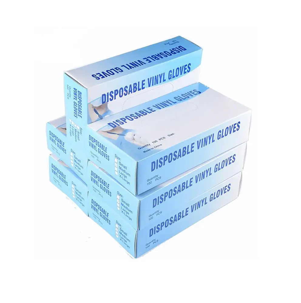 Highmen EUVGL01L Disposable Gloves White Large 50 Pair Cleaning