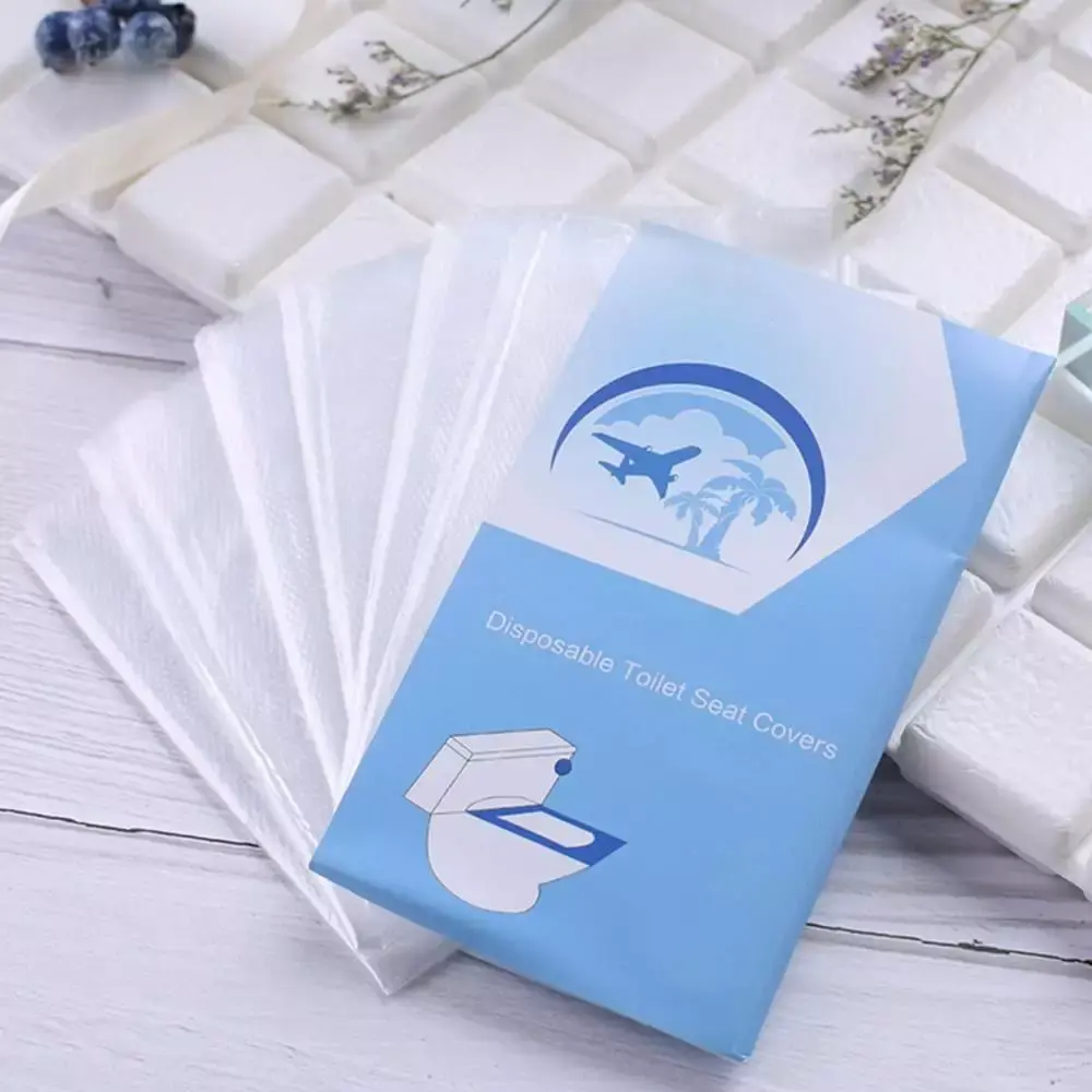 1 Pack 6 Piece Disposable Plastic Toilet Seat Cover Waterproof Non Slip Travel Canopy