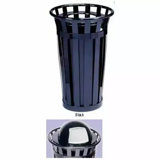 Witt Industries M3601-DT-BK Dome Top Lid Waste Receptacle Plastic Liner Black