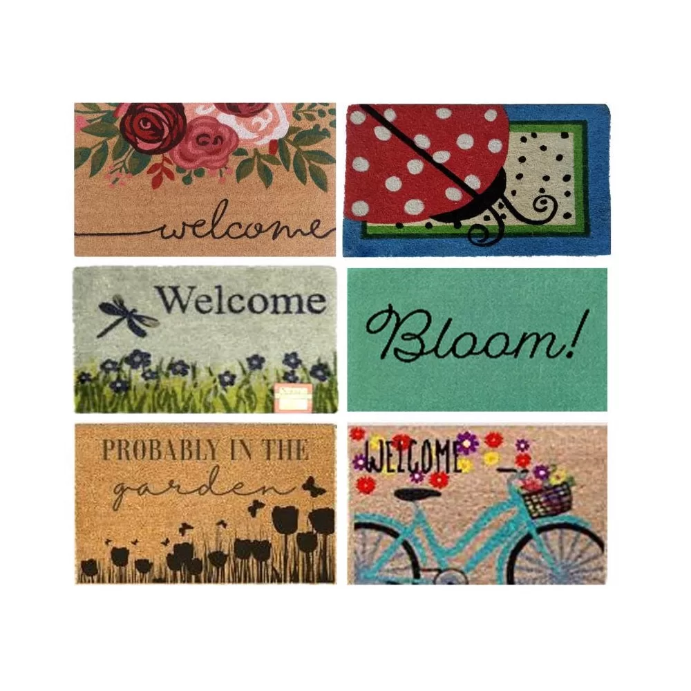 DHTG Summer Coco Door Mat 28 x 18 Inch Decorative Indoor Outdoor Mat