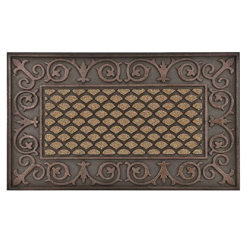 Simple Spaces DM-183002 Walnut Golden Edge Door Mat 18 x 30