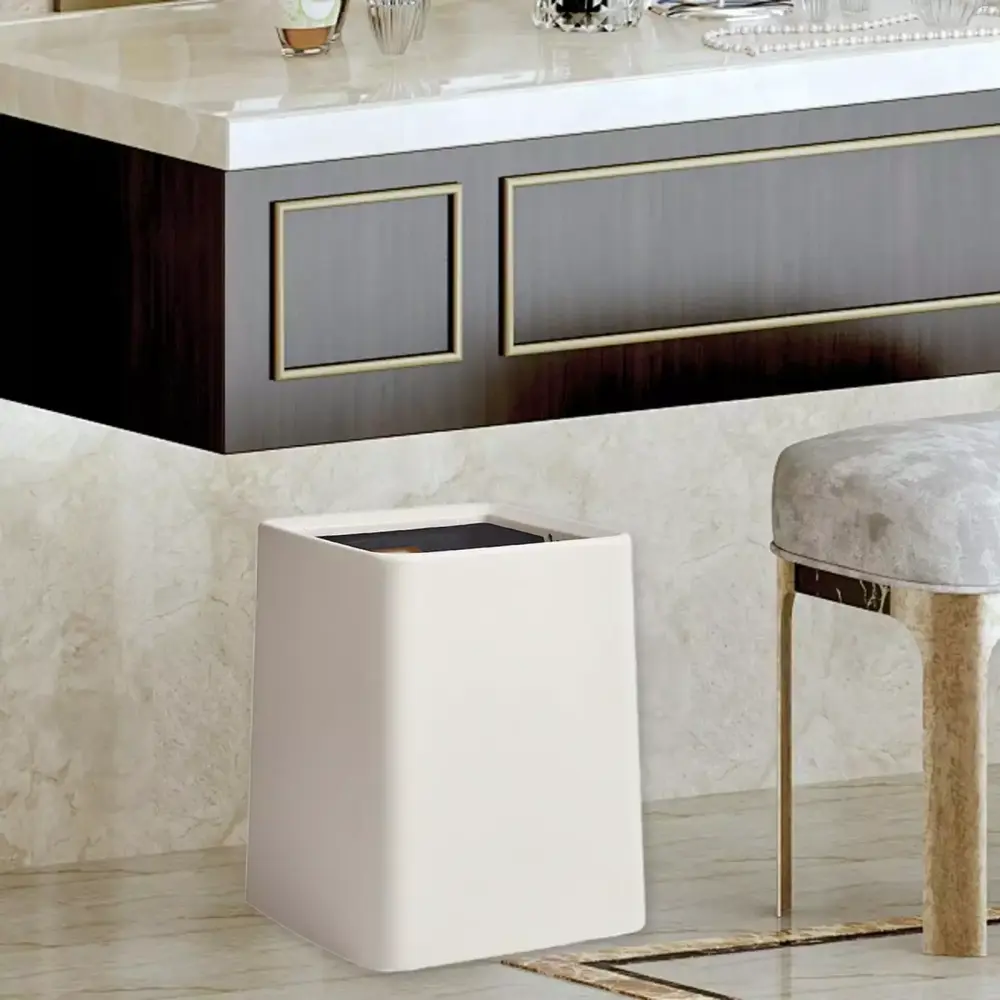 Bxaolu Double-Layer Large Capacity Trash Can - 12L Home Living Room Paper Waste